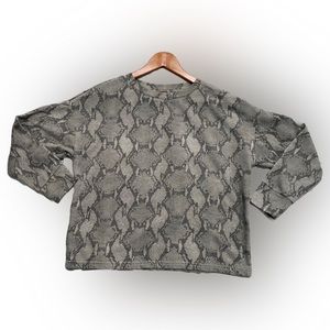 Banana Republic Snakeskin Print Long Sleeves Sweatshirt Size:M Gray